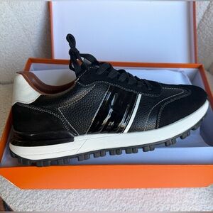 Hermes Black and White Men's Sneakers